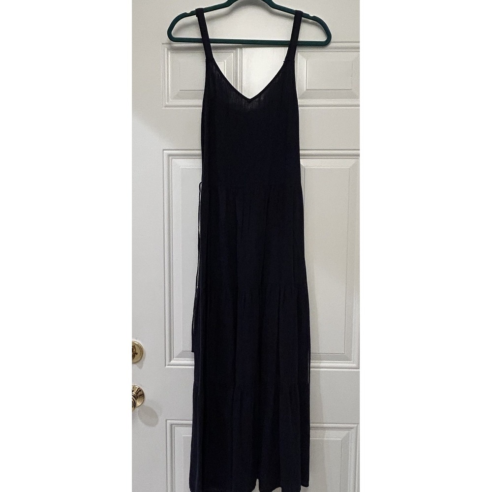 Splendid Maxi Dress Wynona Tiered V-Neck Sleeveless Navy Blue Small Coastal‎
